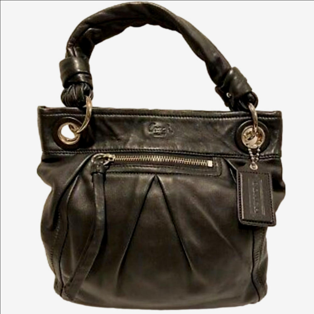Coach Parker Black Leather Hobo Bag with Dust Bag & Removable Shoulder Strap
